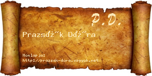 Prazsák Dóra névjegykártya